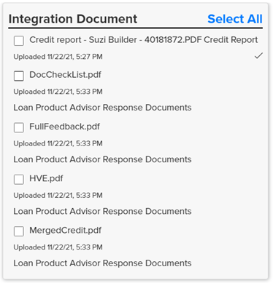 Integration Document Screen