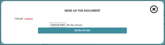 Begin Upload 