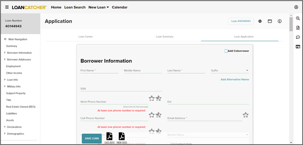 Application, Borrower Information