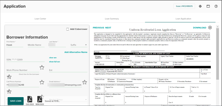 Application Borrower Information