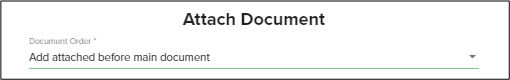 Attach Document, Document Order options