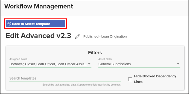 Workflow Management Screen