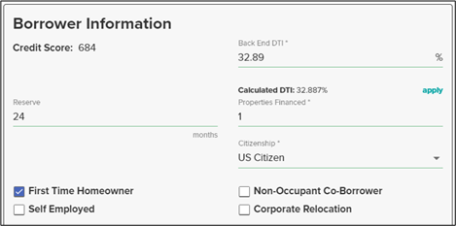 Borrower Information Section