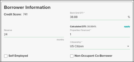 Borrower Information Section