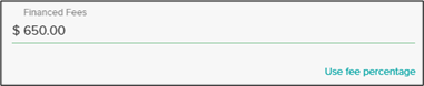 Fiananced fees dollar amount 