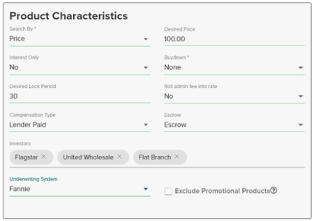 Product Characteristics Section