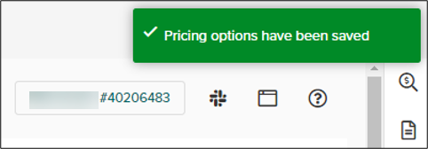 Pricing Options saved