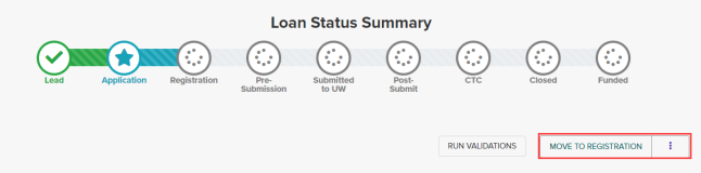 Loan Status Summary, Move to Registration