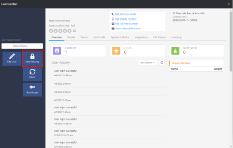 surefire, loc icon, user security, selected