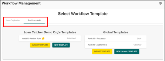 Select Workflow Template