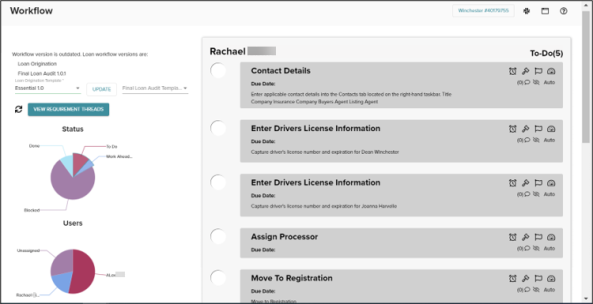 Workflow screen