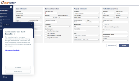 Adminstration user guide screen